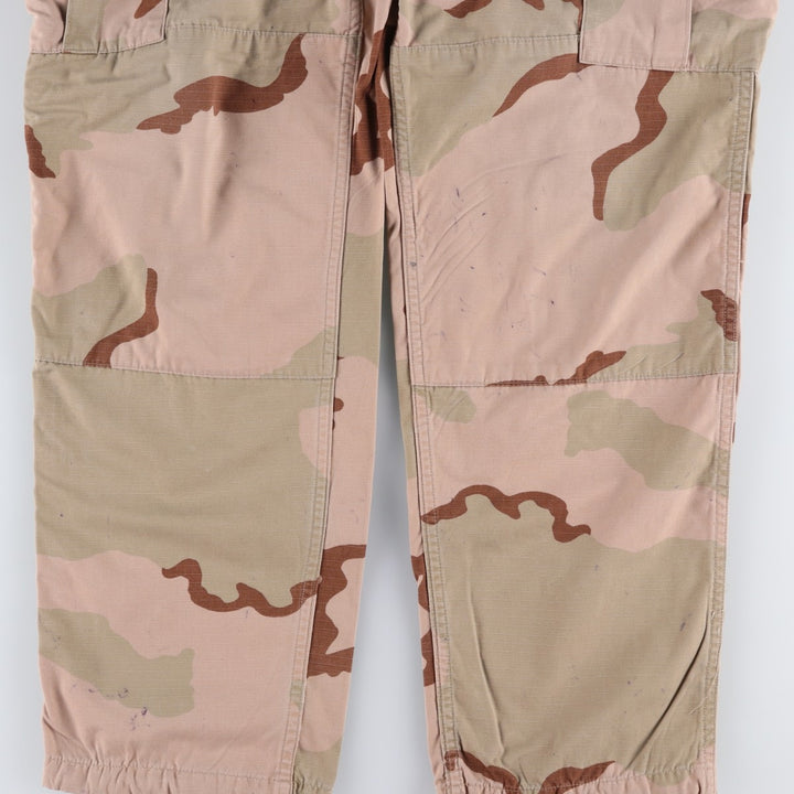 2000'S US Military Issue 3C Desert Camo Ripstop Military Cargo Pants Combat Pants Made in USA MEDIUM-REGULAR Nylon Beige type Vintage Second Hand