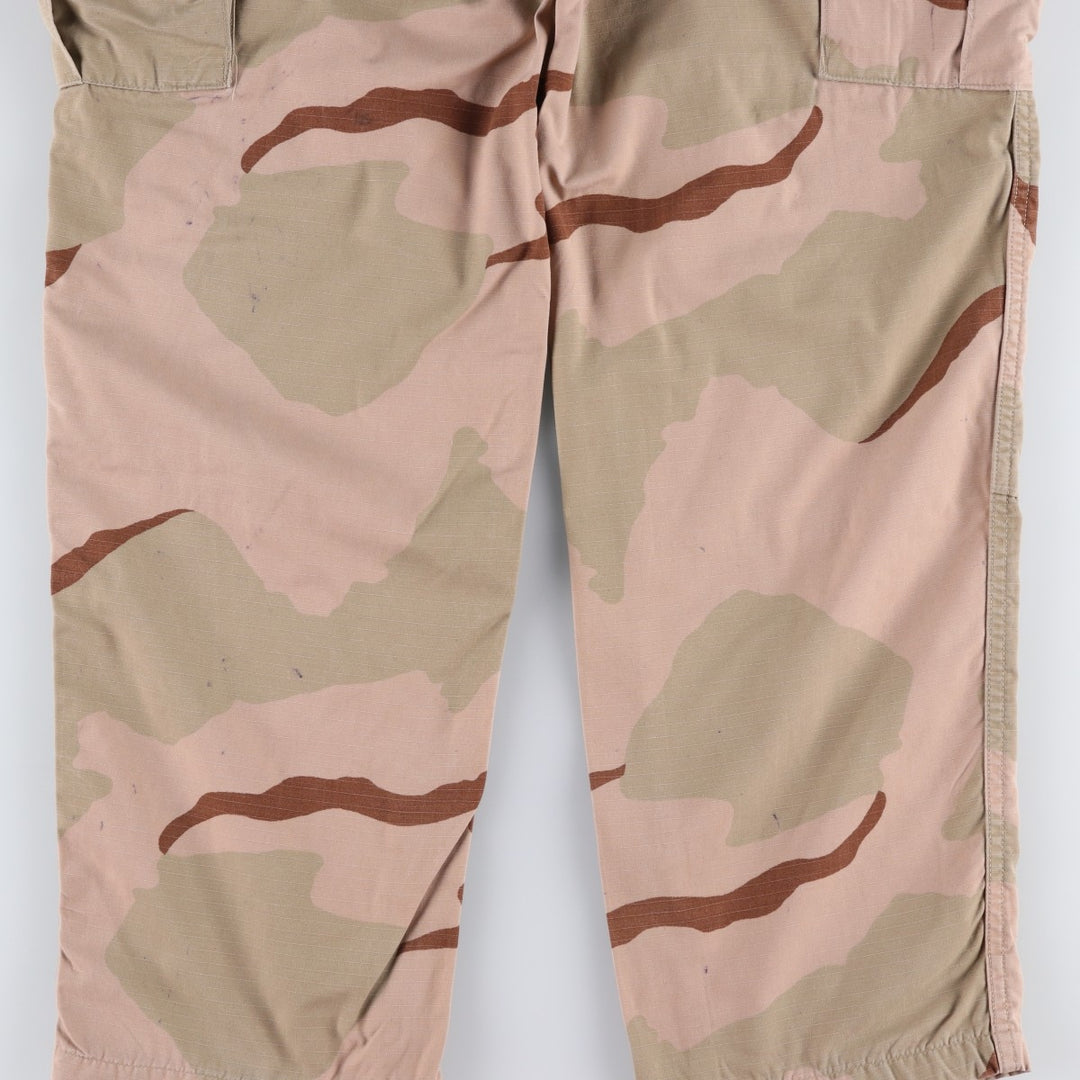 2000'S US Military Issue 3C Desert Camo Ripstop Military Cargo Pants Combat Pants Made in USA MEDIUM-REGULAR Nylon Beige type Vintage Second Hand
