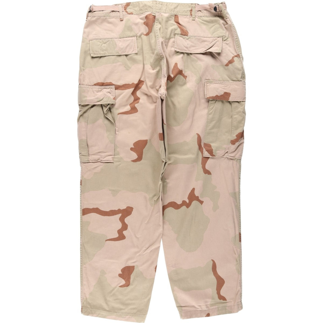 90'S US military genuine camouflage Pattern 3C desert camo military cargo pants combat pants made in USA LARGE-SHORT men's w37 equivalent cotton Beige type Vintage Second Hand