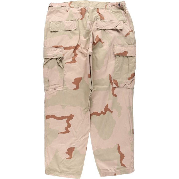 90'S US military genuine camouflage Pattern 3C desert camo military cargo pants combat pants made in USA LARGE-SHORT men's w37 equivalent cotton Beige type Vintage Second Hand
