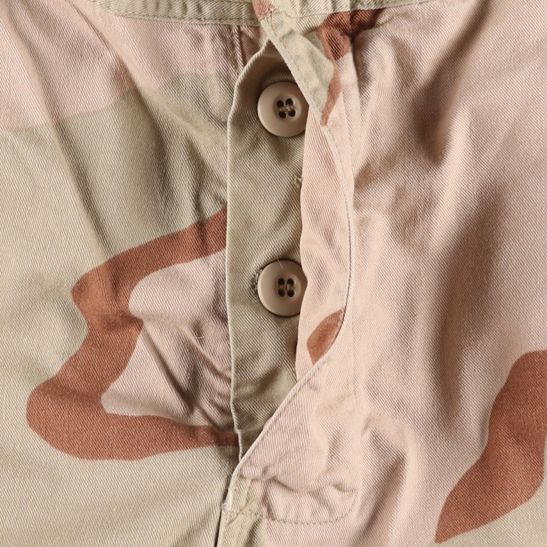 90'S US military genuine camouflage Pattern 3C desert camo military cargo pants combat pants made in USA LARGE-SHORT men's w37 equivalent cotton Beige type Vintage Second Hand
