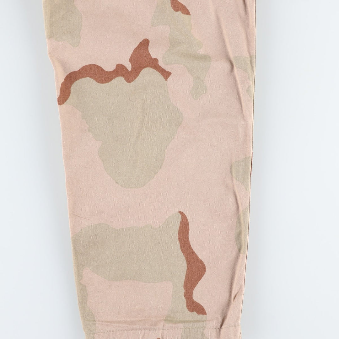 90'S US military genuine camouflage Pattern 3C desert camo military cargo pants combat pants made in USA LARGE-SHORT men's w37 equivalent cotton Beige type Vintage Second Hand