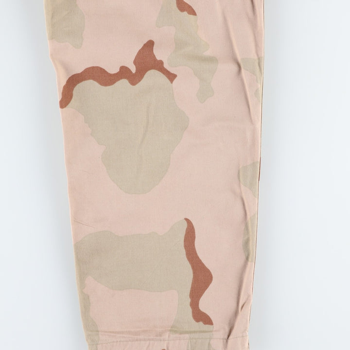 90'S US military genuine camouflage Pattern 3C desert camo military cargo pants combat pants made in USA LARGE-SHORT men's w37 equivalent cotton Beige type Vintage Second Hand