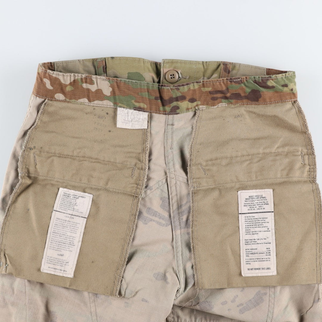 Genuine US military surplus Multicam camouflage pattern ripstop military cargo pants/combat pants, made in the USA, men's size W31 equivalent. Nylon Khaki type Vintage Second Hand