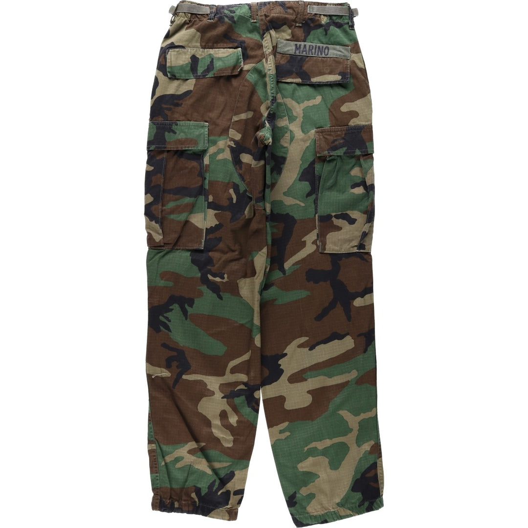 1990'S US Military Issue Woodland Camo Ripstop Military Cargo Pants Combat Pants Made in USA Small-Regular cotton Khaki type Vintage Second Hand