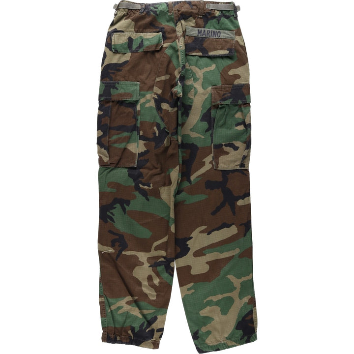 1990'S US Military Issue Woodland Camo Ripstop Military Cargo Pants Combat Pants Made in USA Small-Regular cotton Khaki type Vintage Second Hand