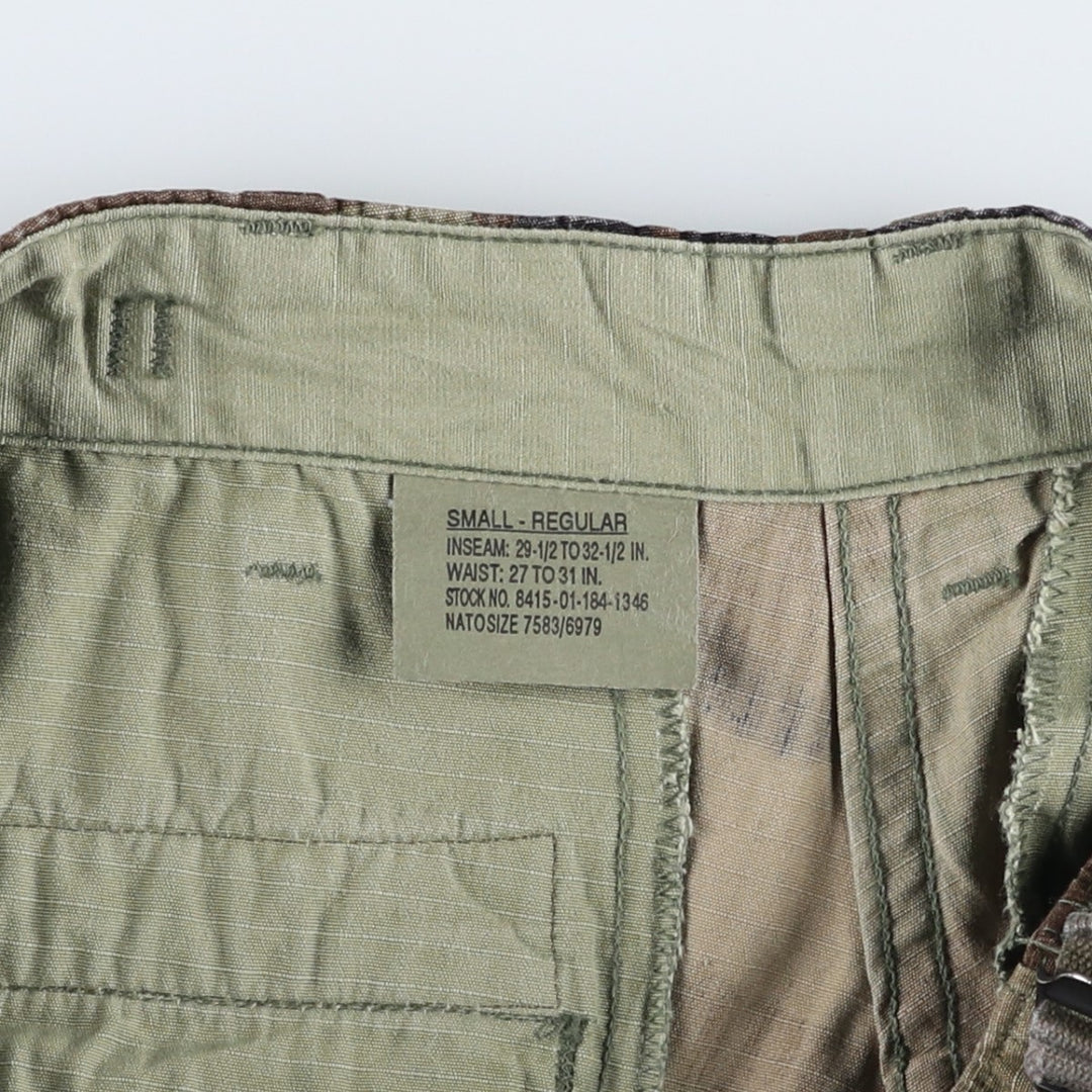 1990'S US Military Issue Woodland Camo Ripstop Military Cargo Pants Combat Pants Made in USA Small-Regular cotton Khaki type Vintage Second Hand