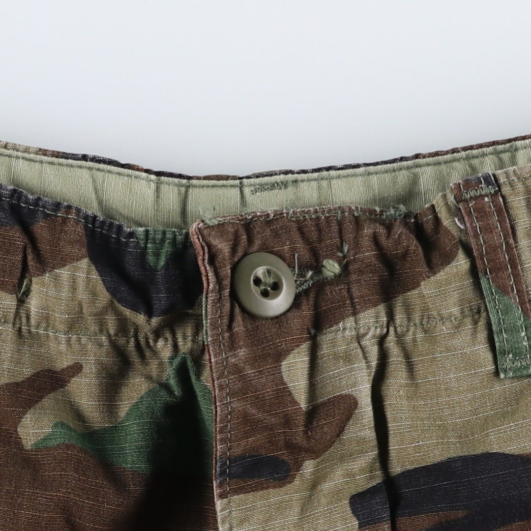 1990'S US Military Issue Woodland Camo Ripstop Military Cargo Pants Combat Pants Made in USA Small-Regular cotton Khaki type Vintage Second Hand