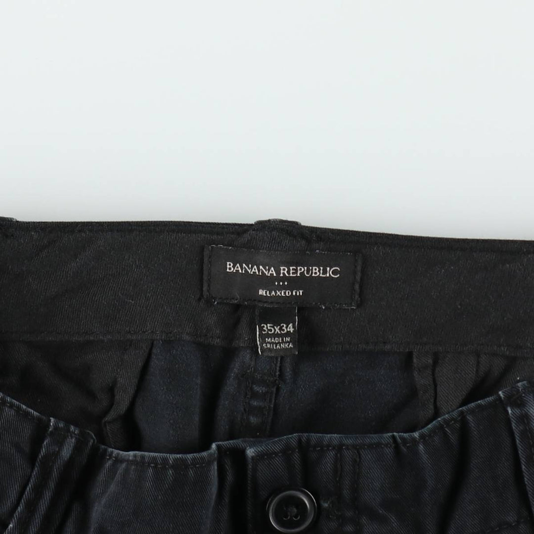 Banana Republic Relaxed Fit Military Cargo Pants, Men's Size W36 (approx.) cotton black type Vintage Second Hand