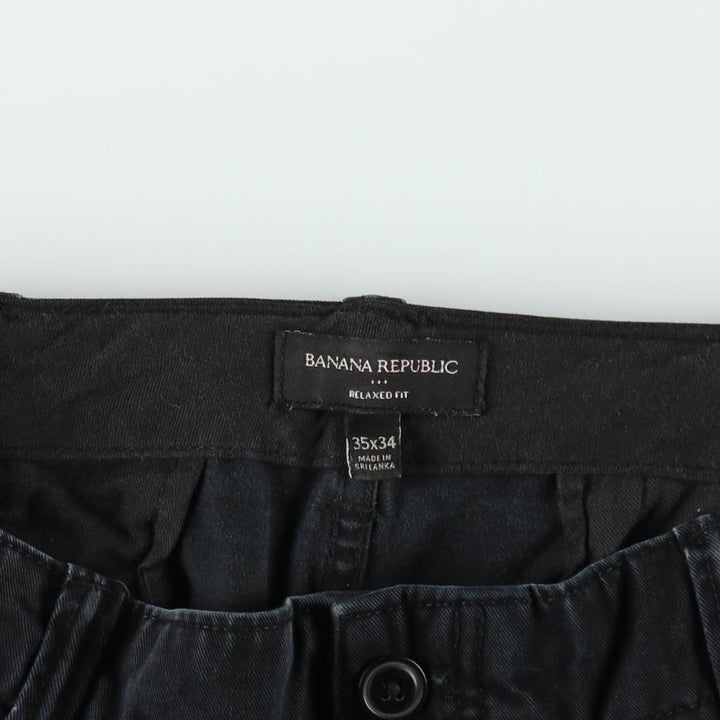 Banana Republic Relaxed Fit Military Cargo Pants, Men's Size W36 (approx.) cotton black type Vintage Second Hand