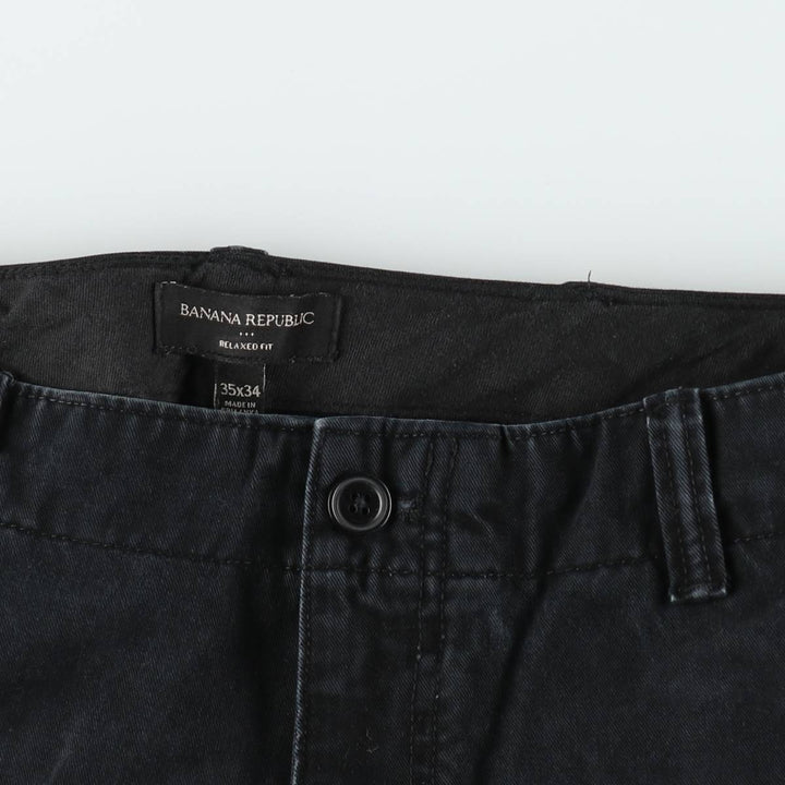 Banana Republic Relaxed Fit Military Cargo Pants, Men's Size W36 (approx.) cotton black type Vintage Second Hand