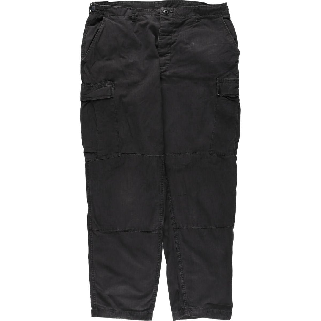 Civilian-made ripstop military cargo pants/combat pants, made in the USA, men's size L equivalent. cotton black type Vintage Second Hand