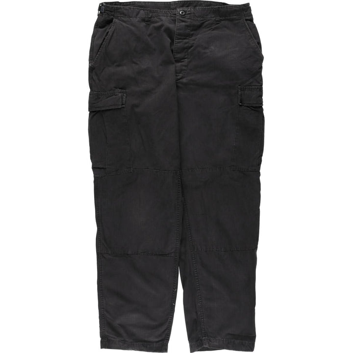Civilian-made ripstop military cargo pants/combat pants, made in the USA, men's size L equivalent. cotton black type Vintage Second Hand