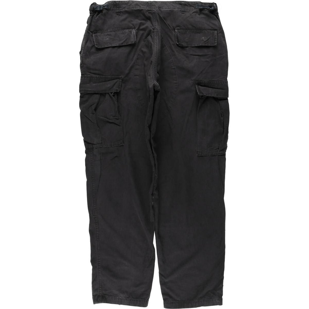Civilian-made ripstop military cargo pants/combat pants, made in the USA, men's size L equivalent. cotton black type Vintage Second Hand