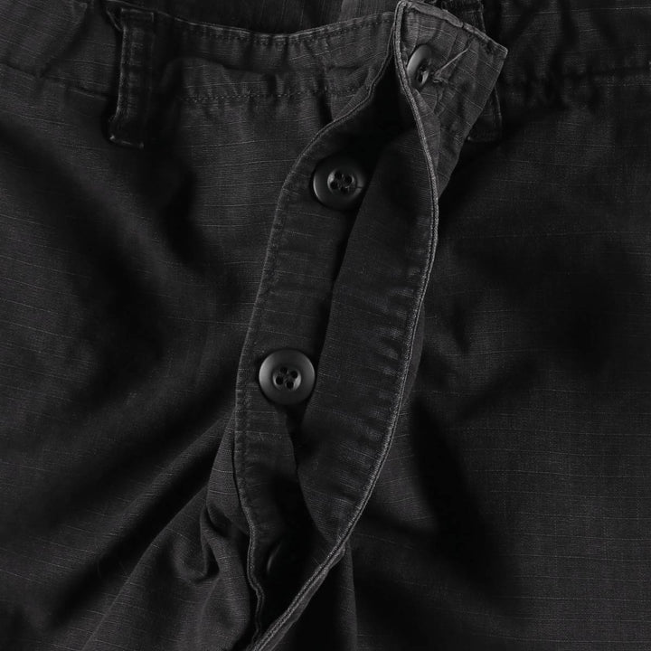 Civilian-made ripstop military cargo pants/combat pants, made in the USA, men's size L equivalent. cotton black type Vintage Second Hand