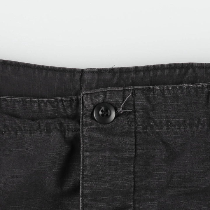 Civilian-made ripstop military cargo pants/combat pants, made in the USA, men's size L equivalent. cotton black type Vintage Second Hand