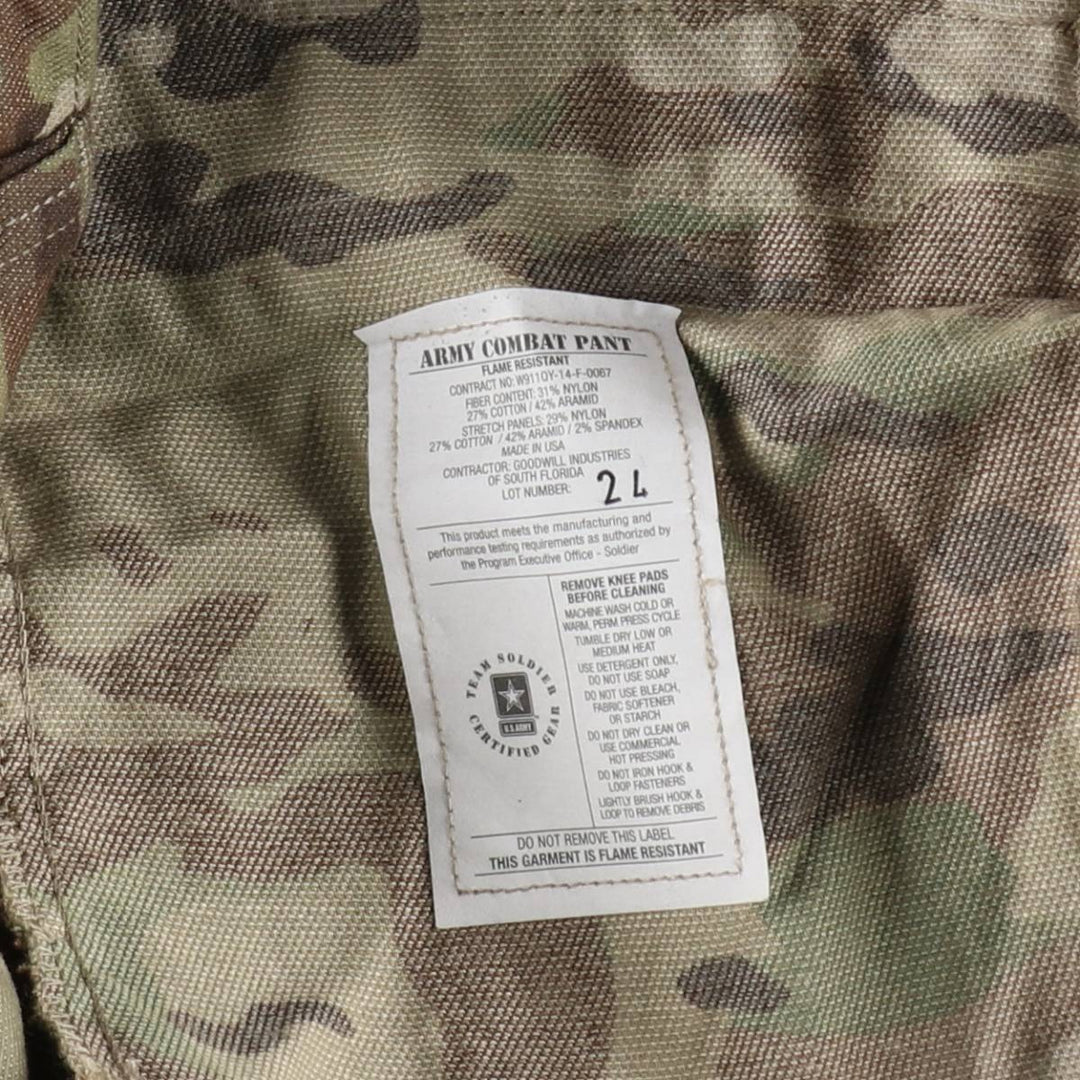 Genuine US military surplus Multicam camouflage pattern cargo pants/combat pants, made in USA, small-short (equivalent to men's size S). Nylon Khaki type Vintage Second Hand