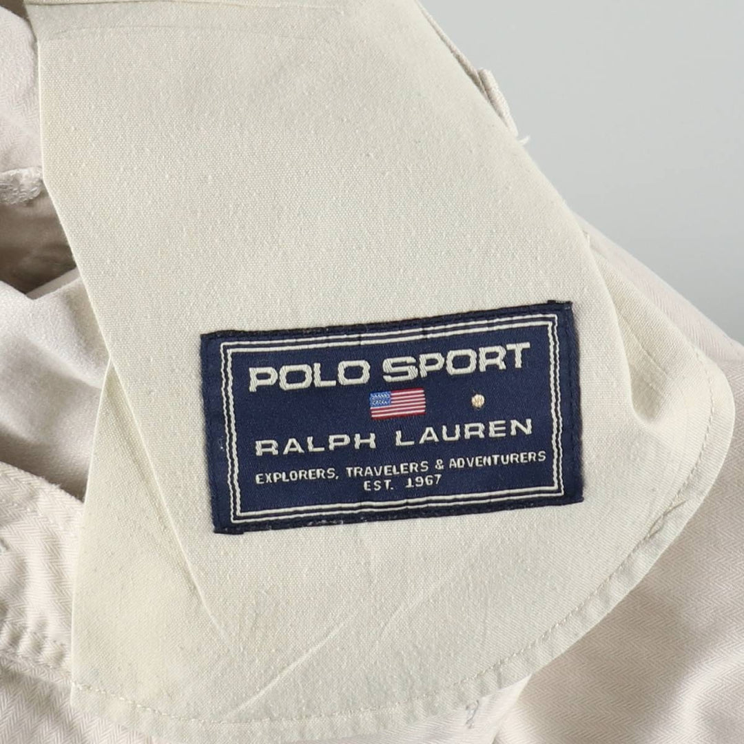 Ralph Lauren POLO SPORT herringbone military cargo pants, men's size W34 (approx.) cotton Beige type Vintage Second Hand