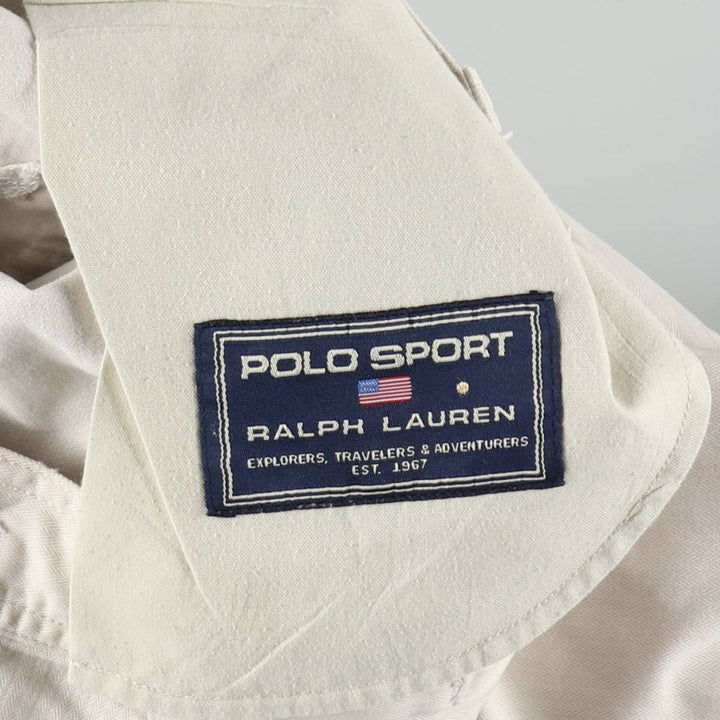 Ralph Lauren POLO SPORT herringbone military cargo pants, men's size W34 (approx.) cotton Beige type Vintage Second Hand