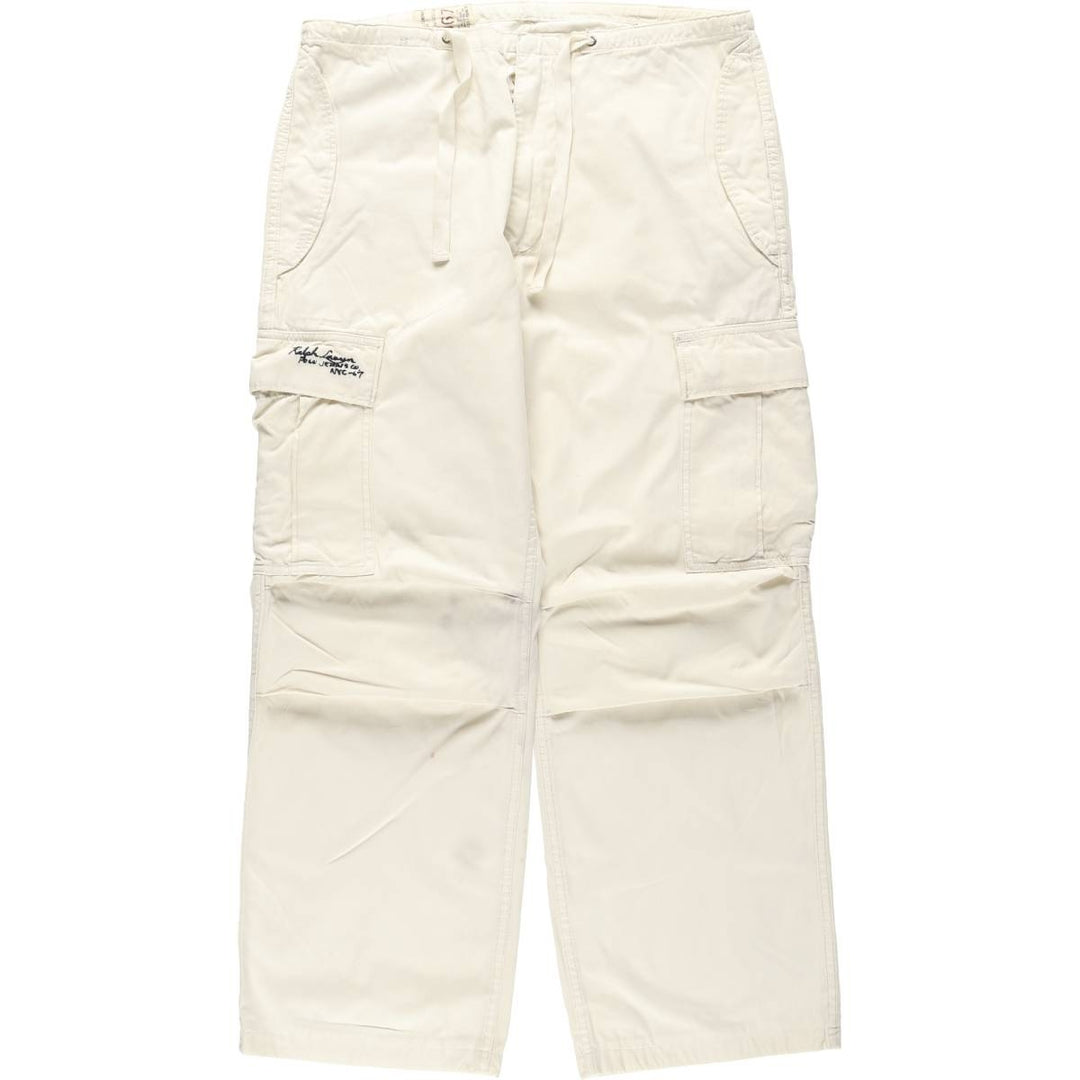 Ralph Lauren POLO JEANS COMPANY military cargo pants, men's size W33 (approx.) cotton pale white type Vintage Second Hand