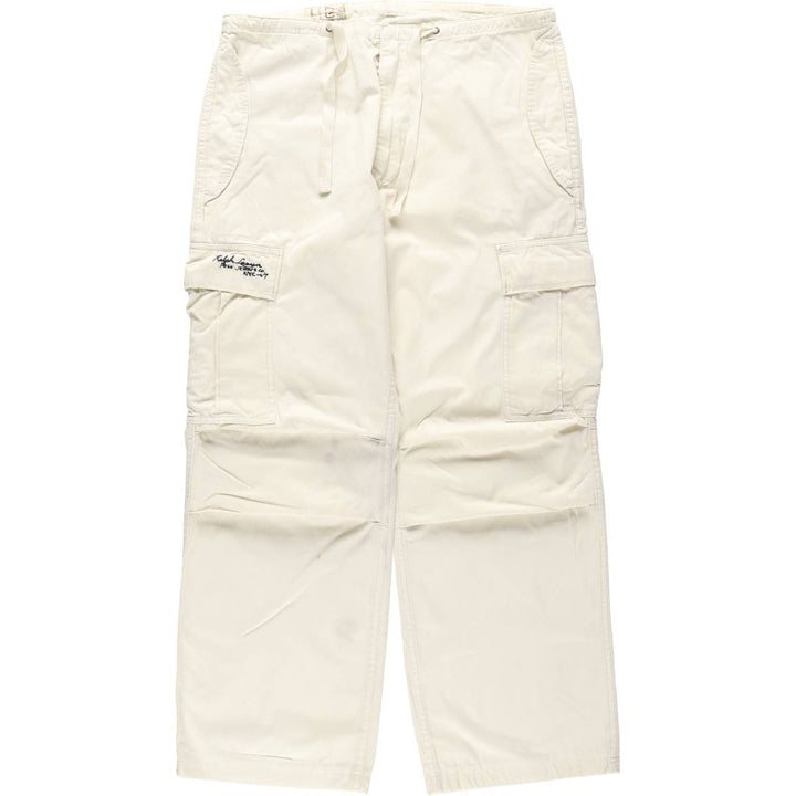 Ralph Lauren POLO JEANS COMPANY military cargo pants, men's size W33 (approx.) cotton pale white type Vintage Second Hand