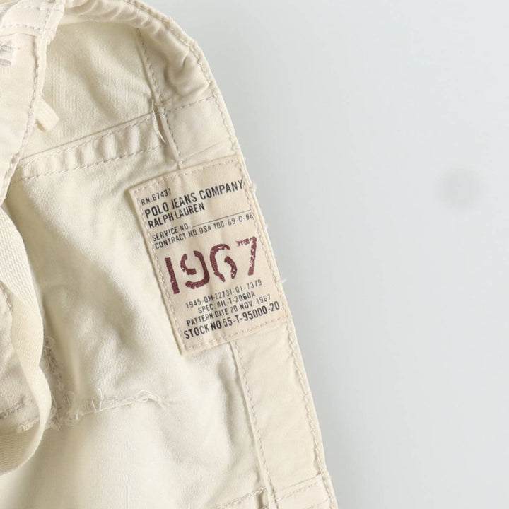 Ralph Lauren POLO JEANS COMPANY military cargo pants, men's size W33 (approx.) cotton pale white type Vintage Second Hand