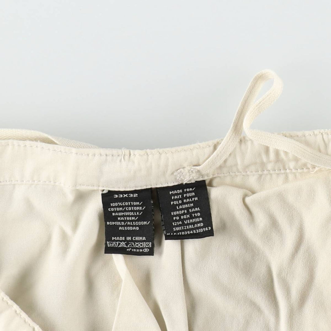 Ralph Lauren POLO JEANS COMPANY military cargo pants, men's size W33 (approx.) cotton pale white type Vintage Second Hand