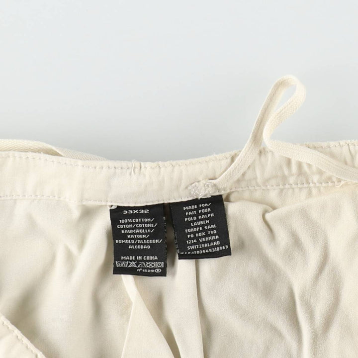 Ralph Lauren POLO JEANS COMPANY military cargo pants, men's size W33 (approx.) cotton pale white type Vintage Second Hand