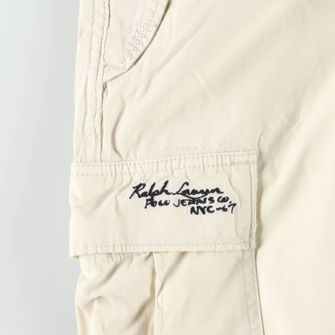 Ralph Lauren POLO JEANS COMPANY military cargo pants, men's size W33 (approx.) cotton pale white type Vintage Second Hand