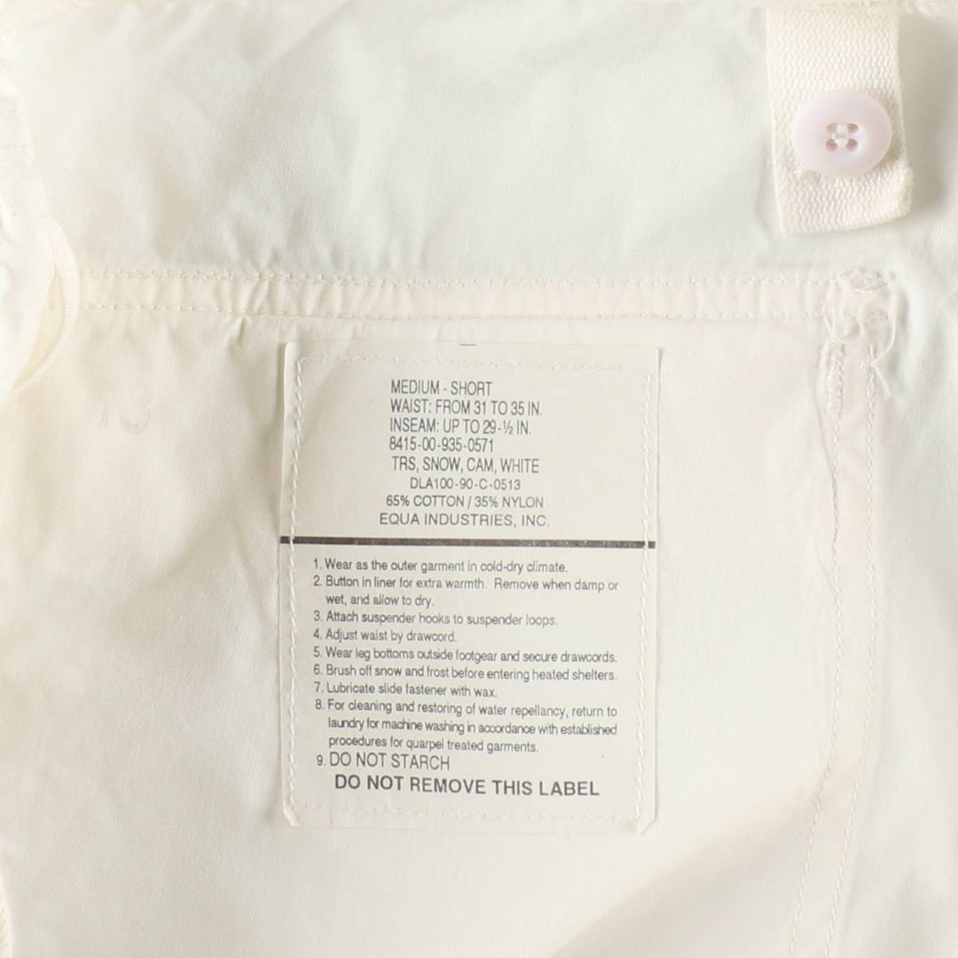 1990'S US Military Issue Military Overpants, Made in USA, Medium-Short (Equivalent to Men's Size M) cotton white type Vintage Second Hand