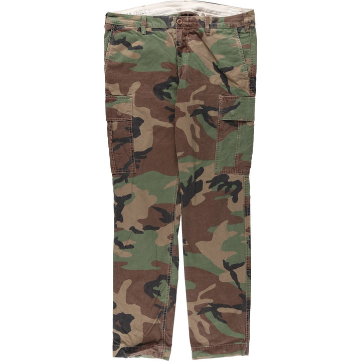 Ralph Lauren POLO RALPH LAUREN SLIM FIT Camouflage Pattern Woodland Camo Military Cargo Pants Men's W36 (approx.) cotton Khaki type Vintage Second Hand