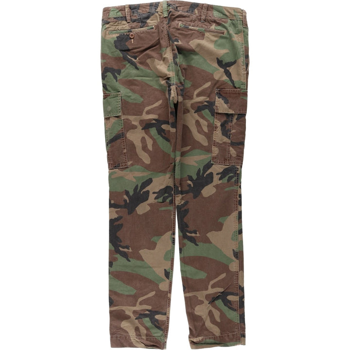 Ralph Lauren POLO RALPH LAUREN SLIM FIT Camouflage Pattern Woodland Camo Military Cargo Pants Men's W36 (approx.) cotton Khaki type Vintage Second Hand