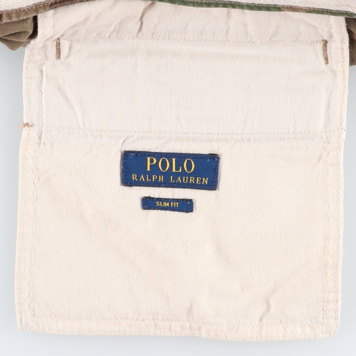 Ralph Lauren POLO RALPH LAUREN SLIM FIT Camouflage Pattern Woodland Camo Military Cargo Pants Men's W36 (approx.) cotton Khaki type Vintage Second Hand