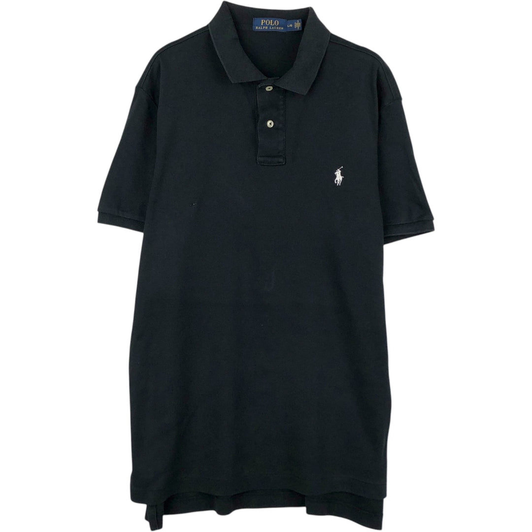Ralph Lauren POLO RALPH LAUREN short sleeve polo shirt men's size L cotton black type Vintage Second Hand