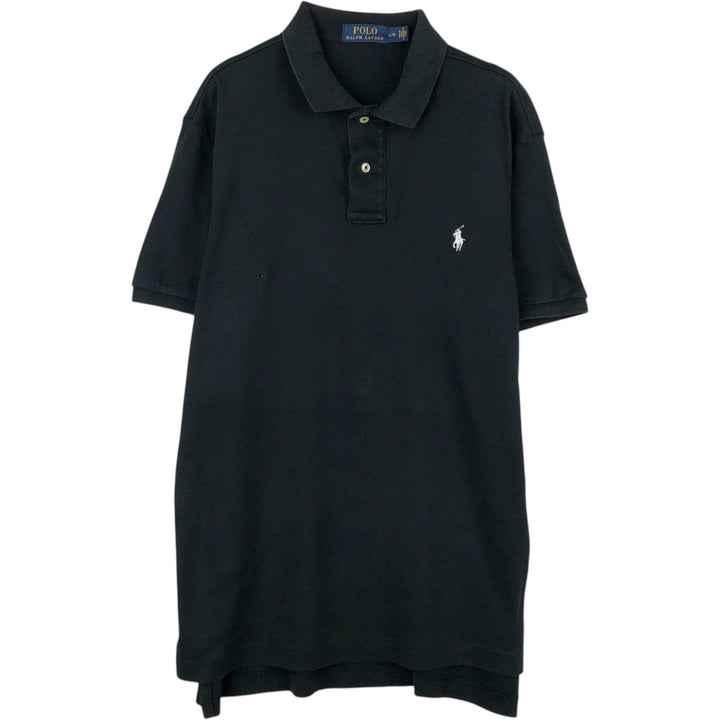 Ralph Lauren POLO RALPH LAUREN short sleeve polo shirt men's size L cotton black type Vintage Second Hand