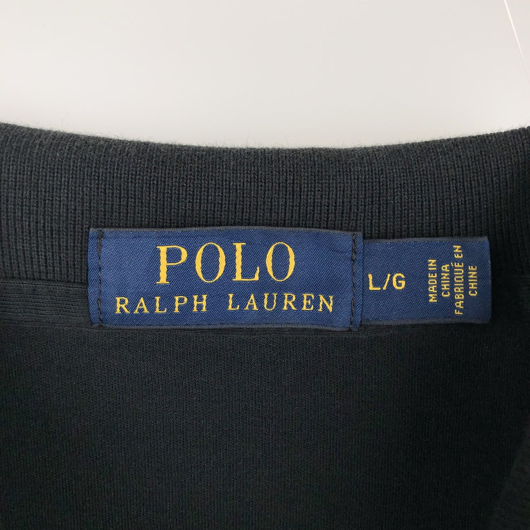 Ralph Lauren POLO RALPH LAUREN short sleeve polo shirt men's size L cotton black type Vintage Second Hand