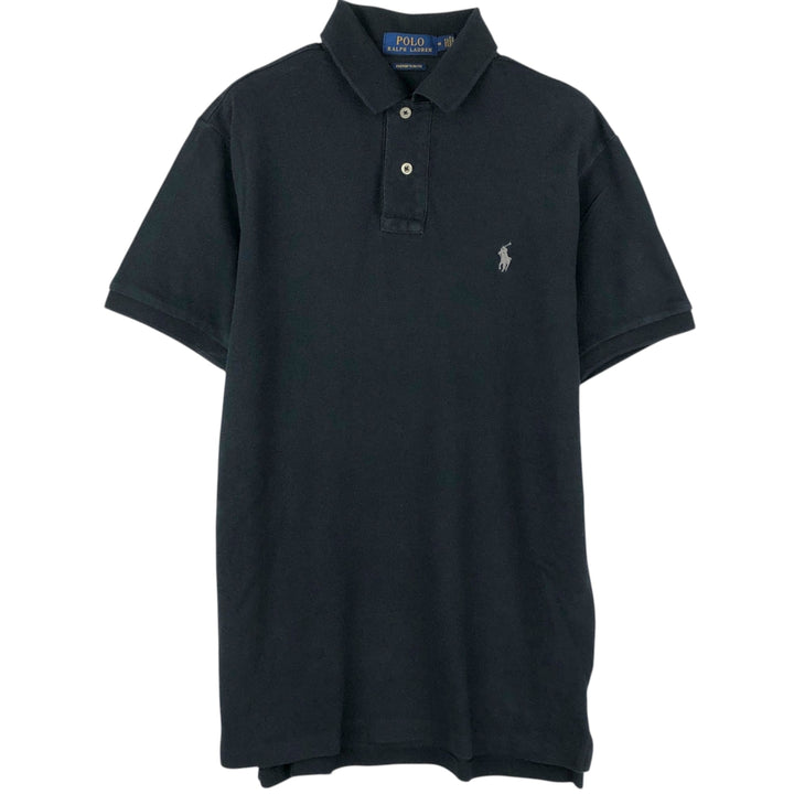 Ralph Lauren POLO RALPH LAUREN CUSTOM SLIM FIT short sleeve polo shirt men's size M cotton black type Vintage Second Hand