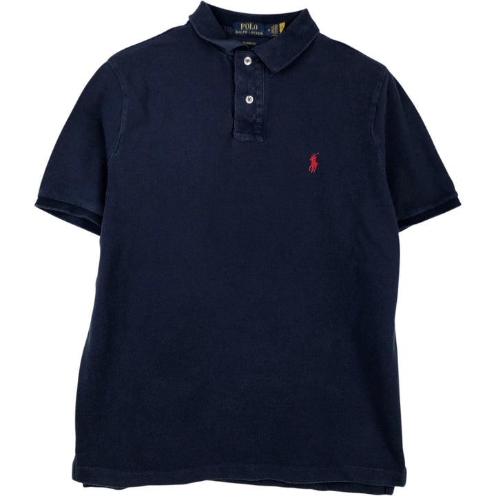 Ralph Lauren POLO RALPH LAUREN CUSTOM FIT short sleeve polo shirt men's M equivalent unclear navy blue type Vintage Second Hand