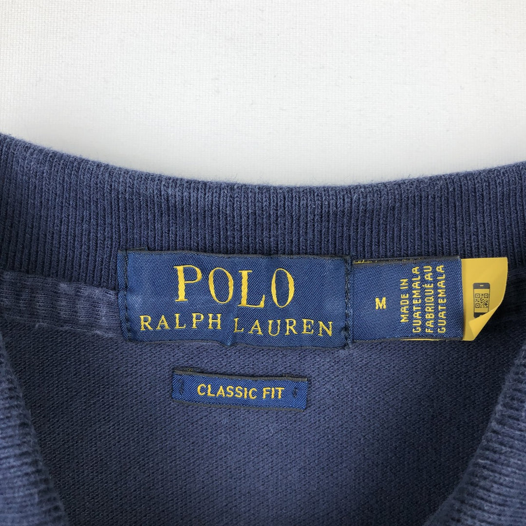 Ralph Lauren POLO RALPH LAUREN CUSTOM FIT short sleeve polo shirt men's M equivalent unclear navy blue type Vintage Second Hand