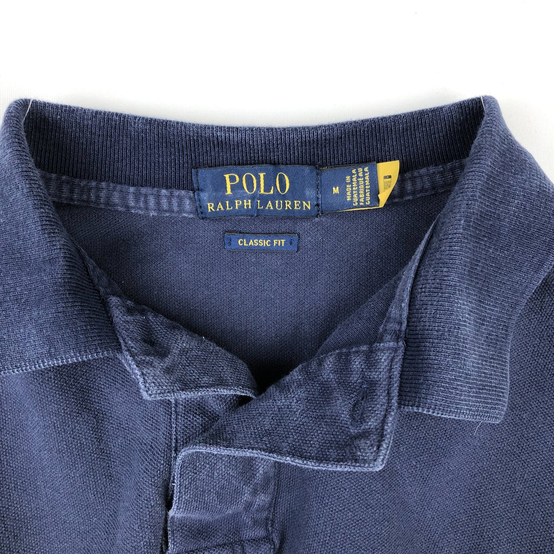 Ralph Lauren POLO RALPH LAUREN CUSTOM FIT short sleeve polo shirt men's M equivalent unclear navy blue type Vintage Second Hand