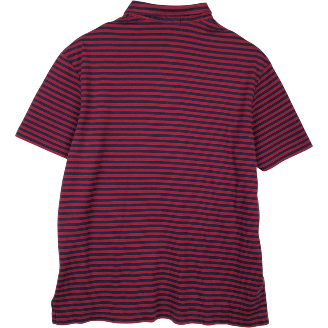 Ralph Lauren POLO by Ralph Lauren short sleeve striped polo shirt, men's XL size cotton red type Vintage Second Hand