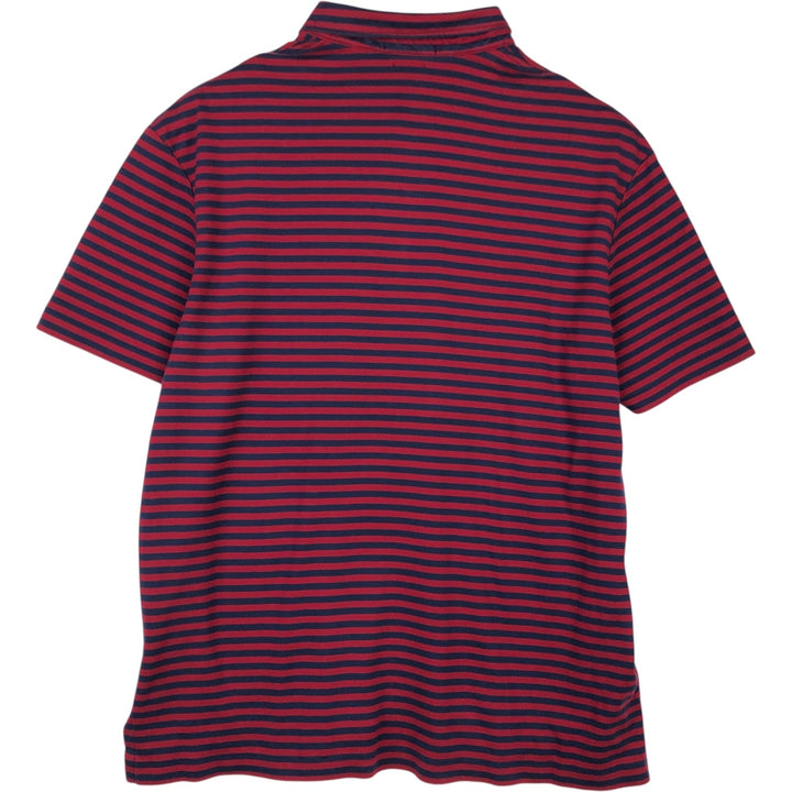 Ralph Lauren POLO by Ralph Lauren short sleeve striped polo shirt, men's XL size cotton red type Vintage Second Hand