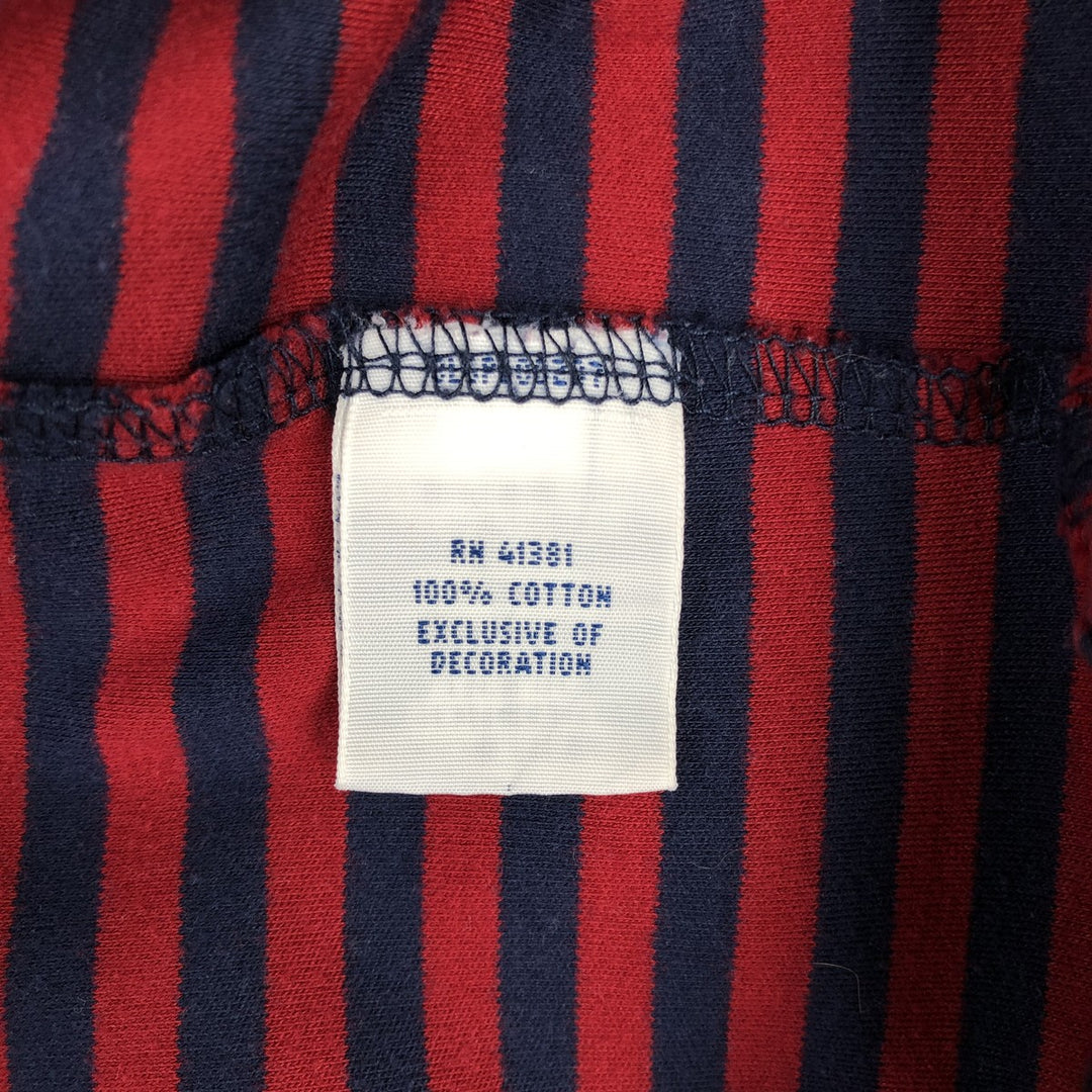 Ralph Lauren POLO by Ralph Lauren short sleeve striped polo shirt, men's XL size cotton red type Vintage Second Hand