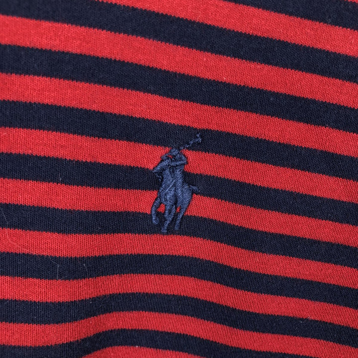 Ralph Lauren POLO by Ralph Lauren short sleeve striped polo shirt, men's XL size cotton red type Vintage Second Hand