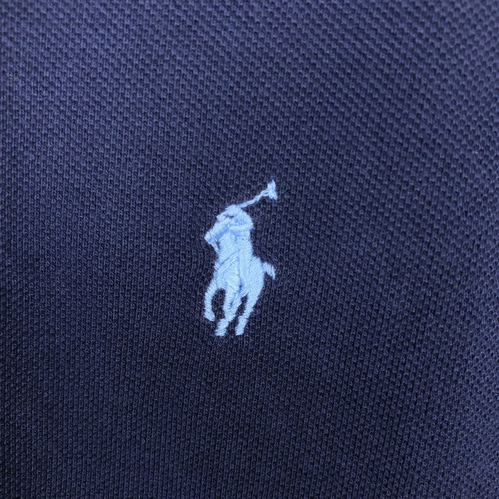 Ralph Lauren POLO RALPH LAUREN CUSTOM SLIM FIT short sleeve polo shirt, men's size L cotton navy blue type Vintage Second Hand