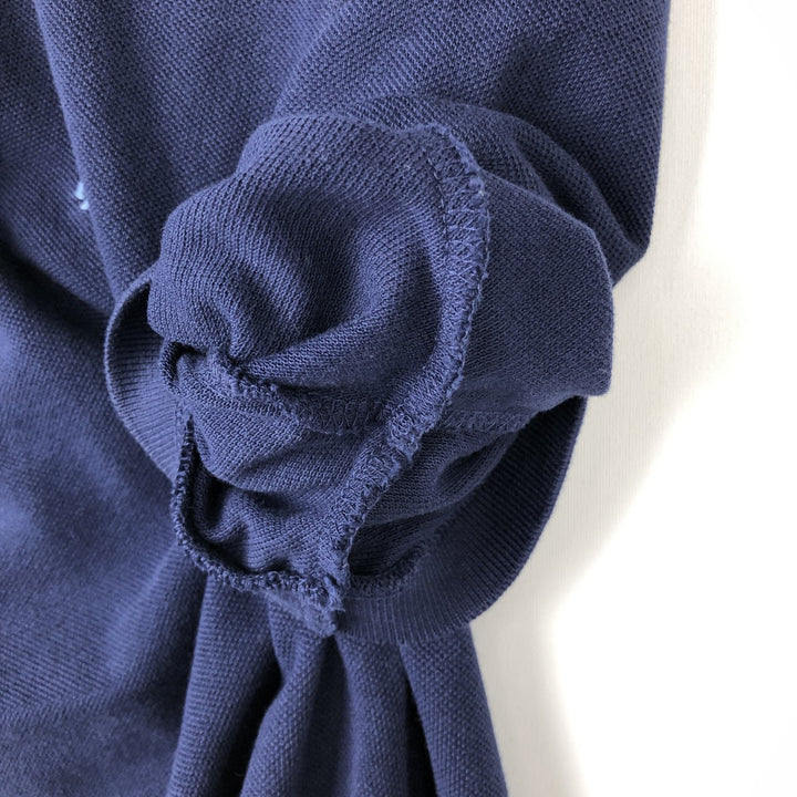 Ralph Lauren POLO RALPH LAUREN CUSTOM SLIM FIT short sleeve polo shirt, men's size L cotton navy blue type Vintage Second Hand