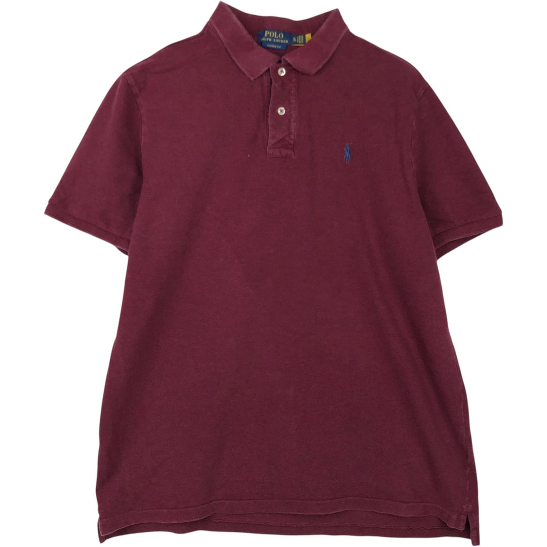 Ralph Lauren POLO RALPH LAUREN CLASSIC FIT short sleeve polo shirt men's XL equivalent cotton Red type red-purple Vintage Second Hand