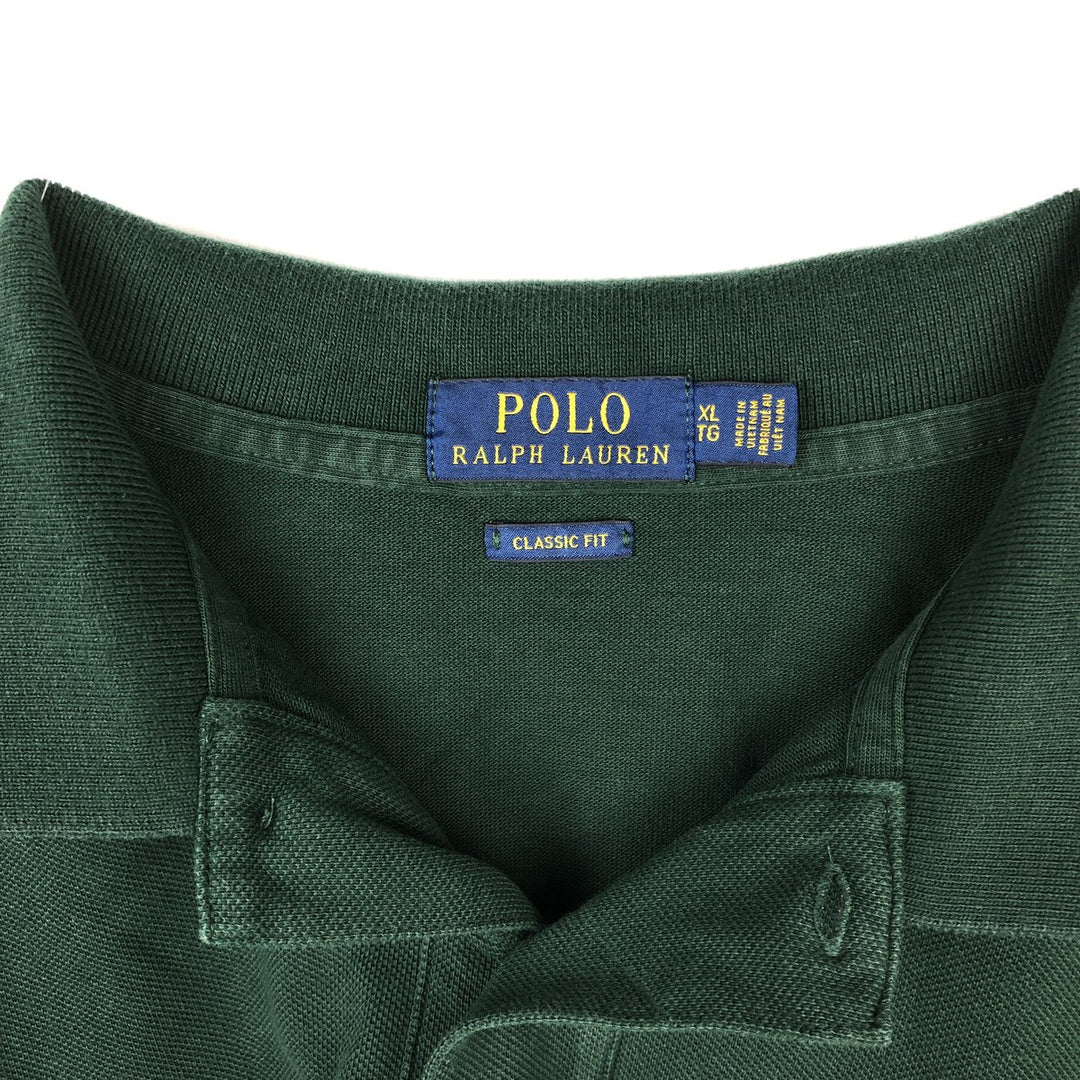 Ralph Lauren POLO RALPH LAUREN CLASSIC FIT short sleeve polo shirt men's XL equivalent cotton green type Vintage Second Hand