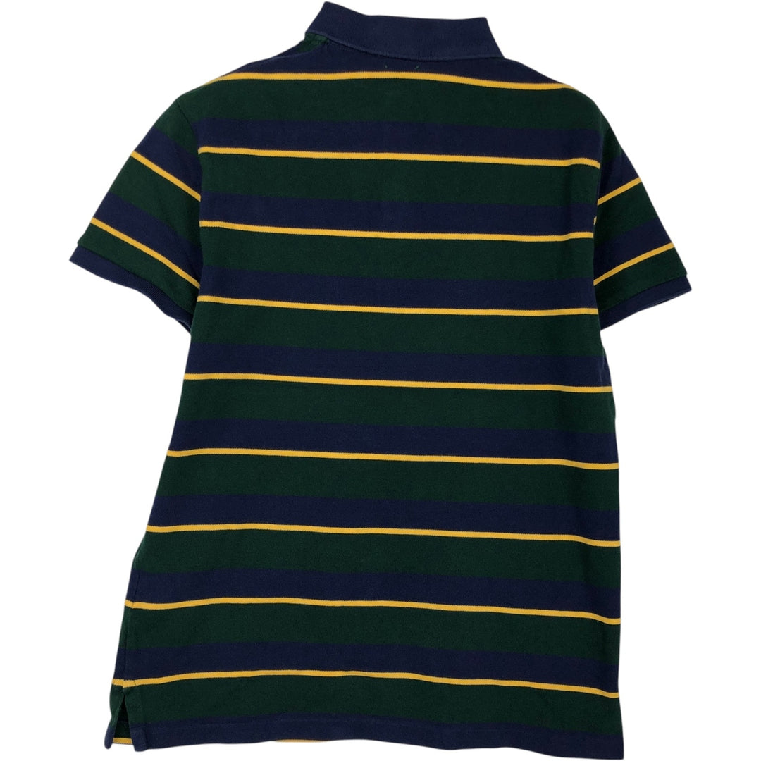 Ralph Lauren POLO RALPH LAUREN CUSTOM SLIM FIT Multi-stripe Short-Sleeve Polo Shirt (Men's Size M) cotton green type Vintage Second Hand
