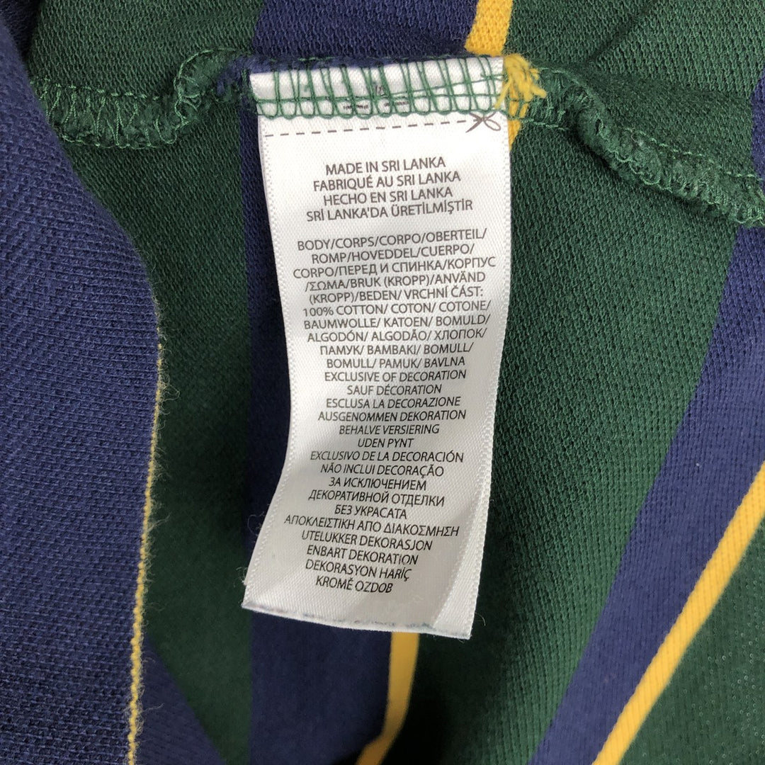 Ralph Lauren POLO RALPH LAUREN CUSTOM SLIM FIT Multi-stripe Short-Sleeve Polo Shirt (Men's Size M) cotton green type Vintage Second Hand